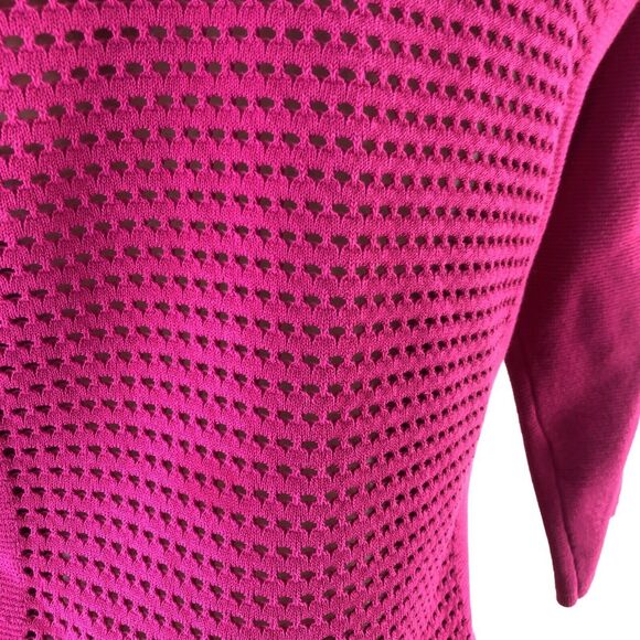 Lauren Ralph Lauren Dress Women's fuchsia Pink 3/4 Sleeves knitted fitte… - Picture 13 of 16